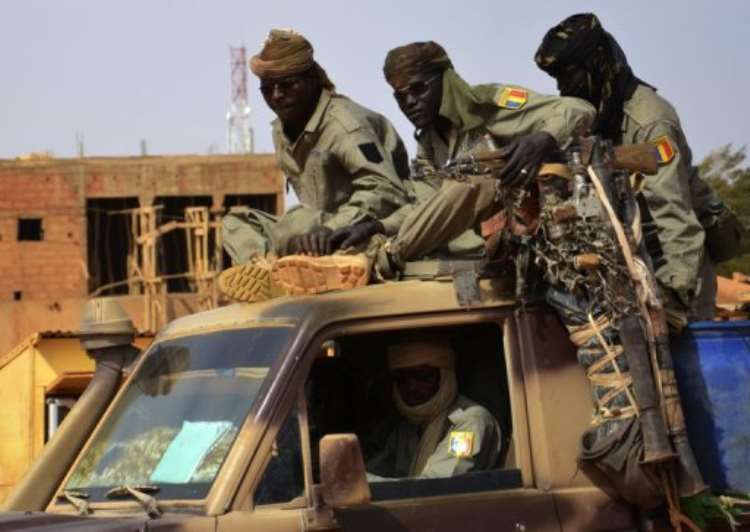 <b>Chadian soldiers leave Niger for the Malian border on January 26, 2013.  By Boureima Hama (AFP/File)</b>